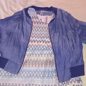 Cute blue and peach summer dress